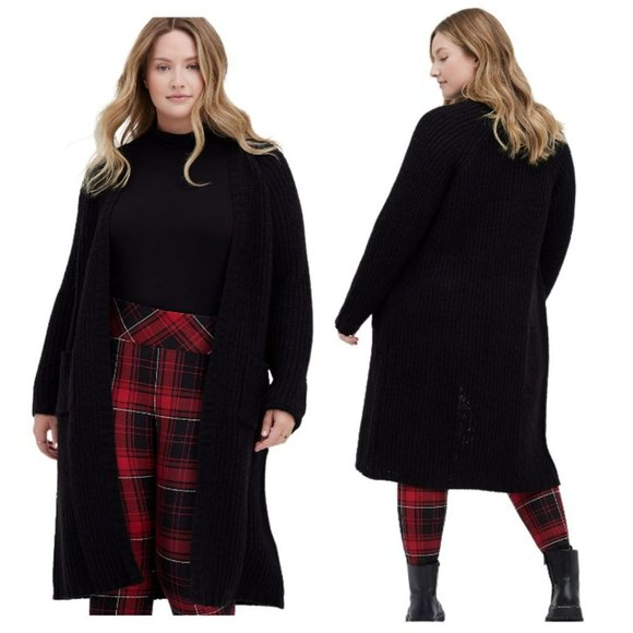 torrid Sweaters - Torrid Sweater Duster NEW Womens Large 12 Open Front Heavy Chunky Open Knit